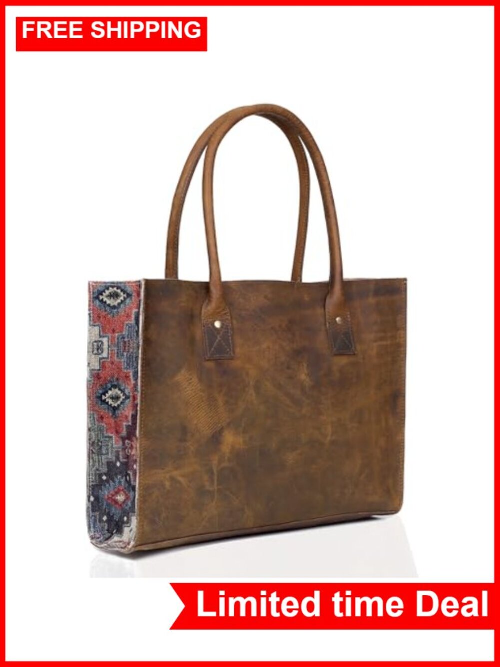 Full Grain Leather Tote Bag for Women Shoulder Satchel Travel Purse Shopping